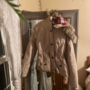 Tan bomber singe waist jacket